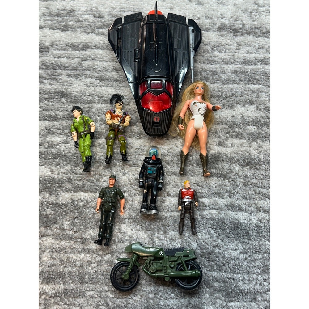 Hasbro Mattel Toy Lot Unisex OS Multi GI Joe She-Ra Cobra Raven Vehicle Figures